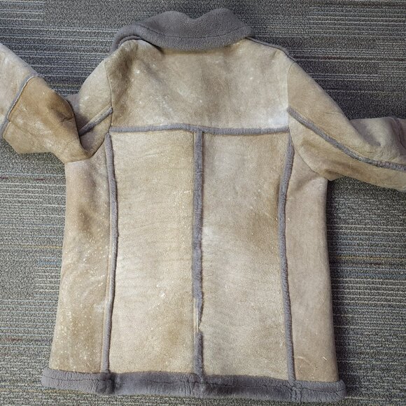 Vintage 80s Sawyer Sheepskin Shearling Leather Coat (XL-48) - Picture 9 of 12